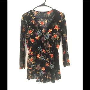 Hibiscus Print Romper